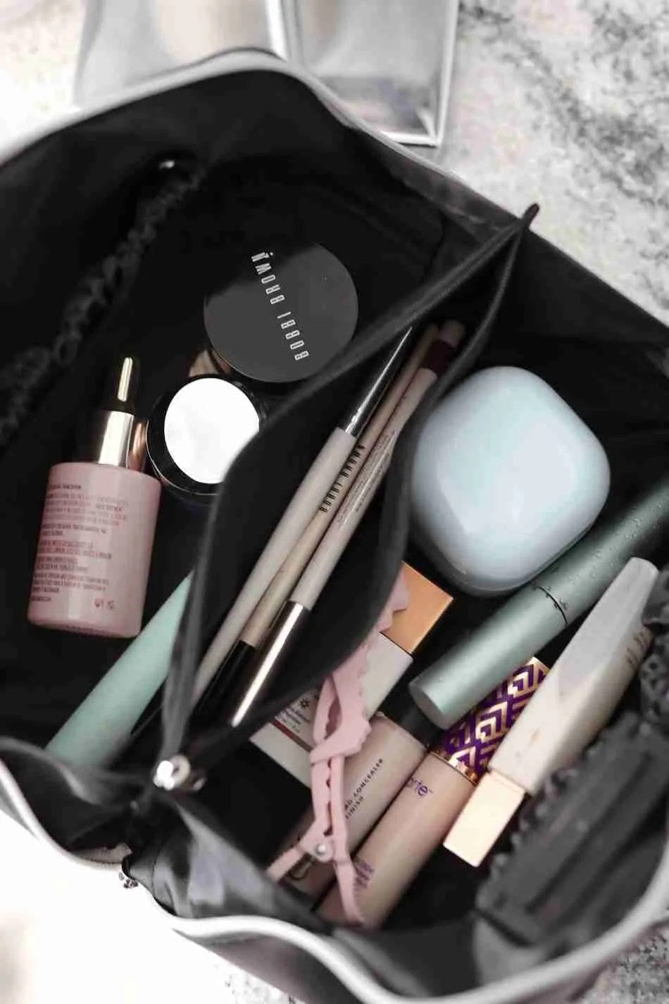 Black Hold All Triangle Make Up Bag