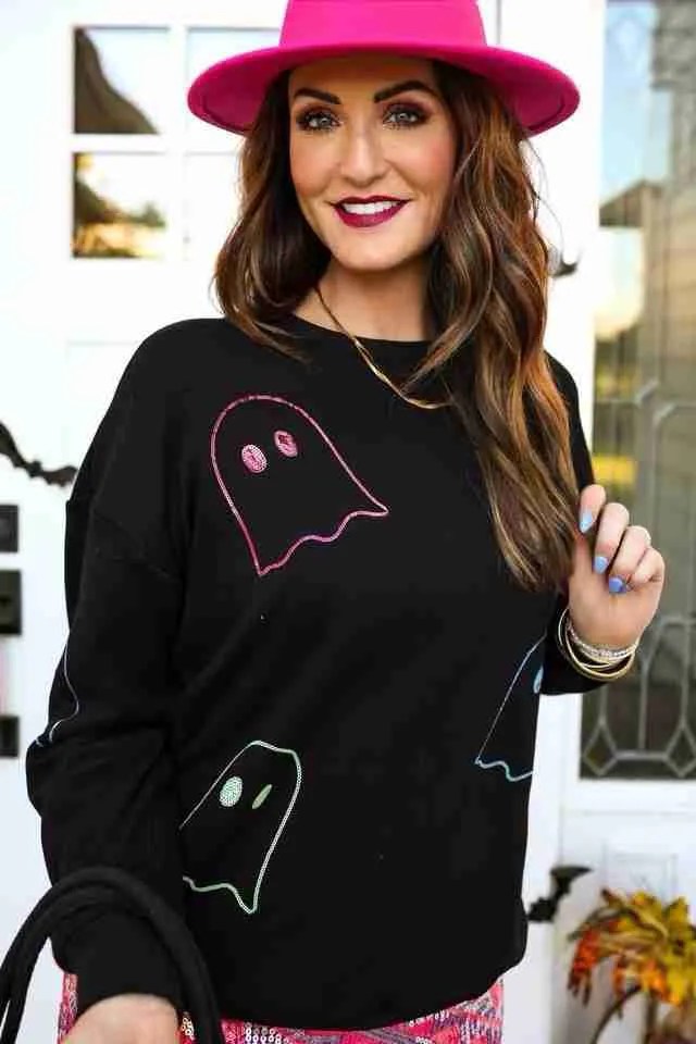 Sequin Ghost Pullover