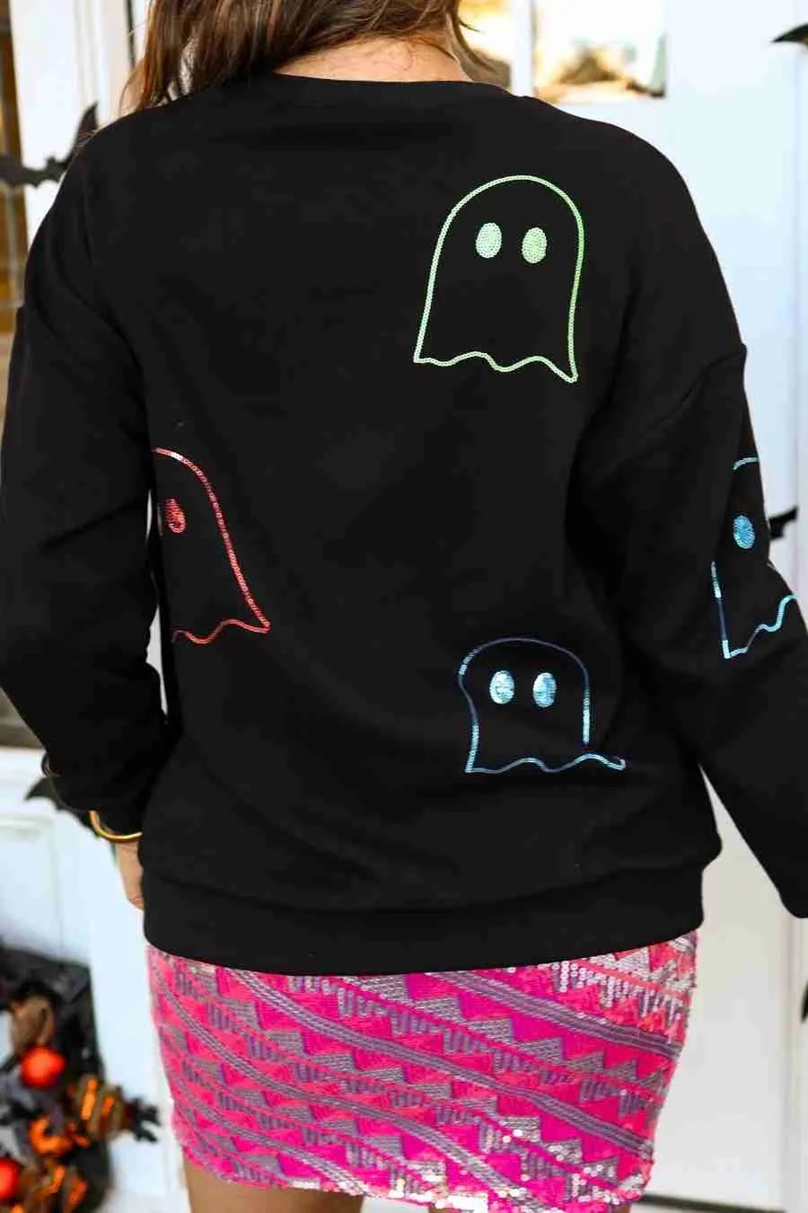 Sequin Ghost Pullover