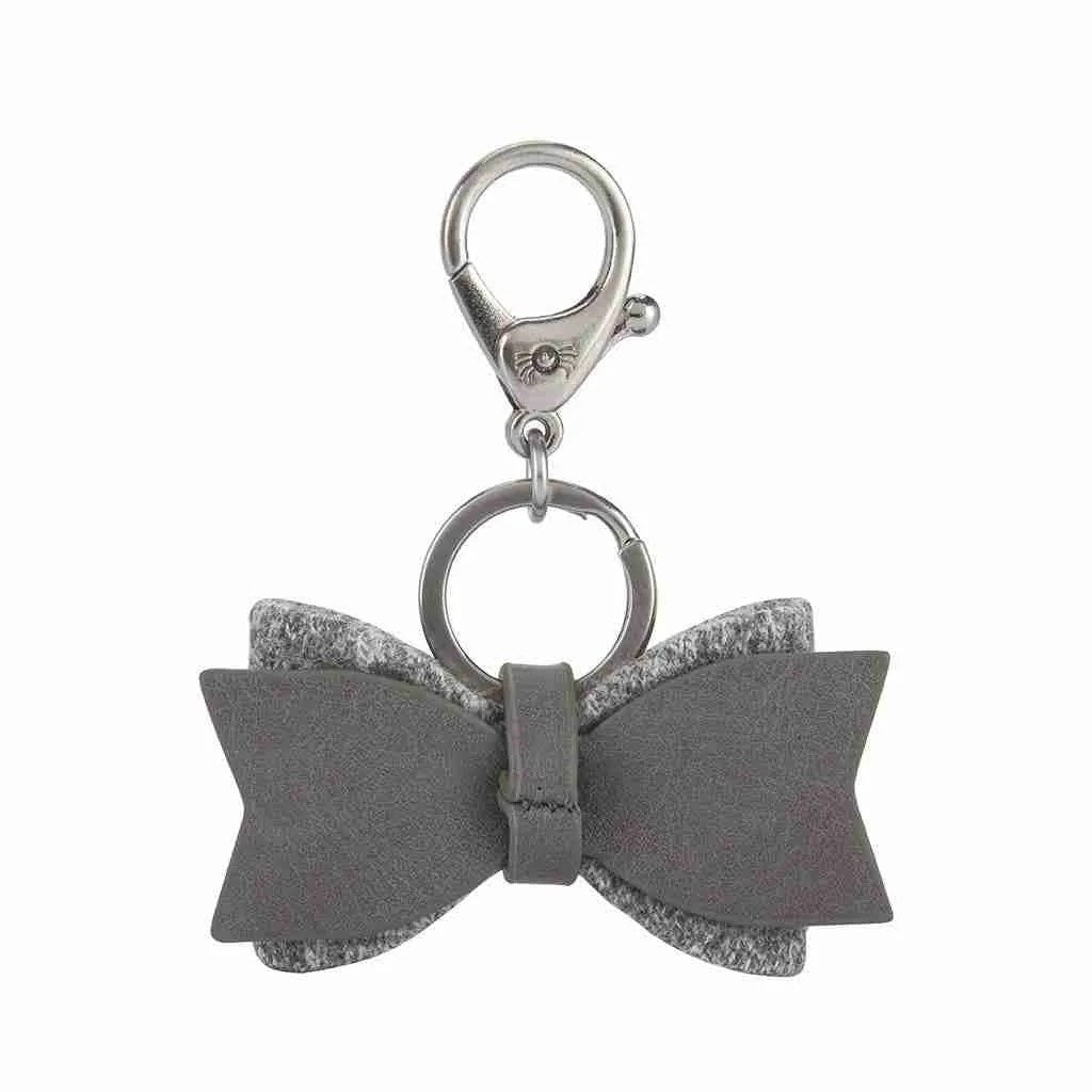back of keychain bow, grey