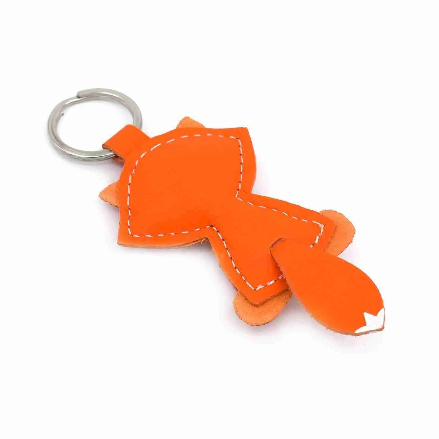 back of fox keychain in orange