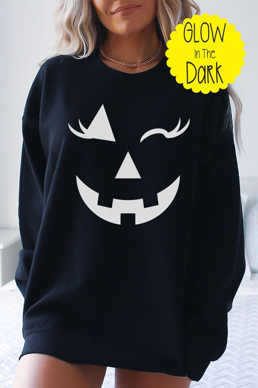 Glow in Dark Wink Halloween Sweatshirt