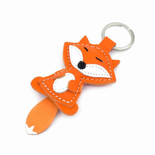 fox keychain in orange and white